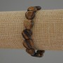Tiger's Eye Heart Bracelet, 12mm Heart Beads, 18 cm Length, Elastic