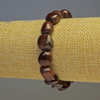Bull's Eye Natural Stone Bracelet, Faceted Beads, Diameters 13x11 mm and 11x9 mm, Length 18 cm, Stretch