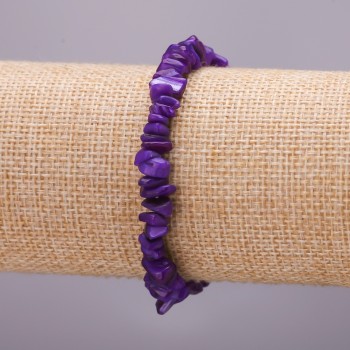 Bracelet with toned mother-of-pearl chips, 7mm diameter, 18cm length