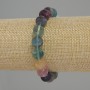 Fluorite Bracelet, Natural Stone, Smooth Bead, Diameter 10 mm, Length 18 cm +/- (Stretch)