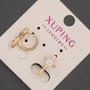 Xuping Hoop Earrings with Cross and White Crystal, 8 mm diameter ±, 15 mm length ±, 18K Gold Plating