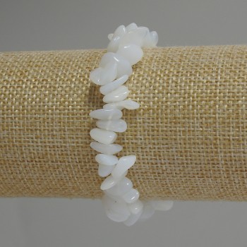 Moonstone Chip Bracelet, diameter 8–14×3–5 mm, length 18 cm, stretch