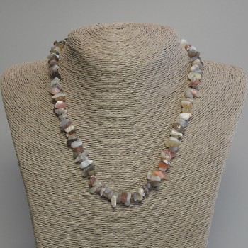 Botswana Agate Chip Necklace, bead size 6-9x2-4 mm, length 45 cm +/- with clasp