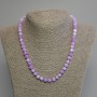 Kunzite Necklace with Faceted Cube Beads, 7mm Diameter ±, 45cm Length ±, with Clasp
