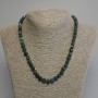 Green Jasper Beaded Necklace with Faceted Cube Beads, 7 mm diameter, 45 cm length, with clasp
