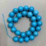 Turquoise beads, smooth pressed ball, 15mm diameter, 41 cm length