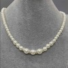 Necklace 'Mallorca Pearls' white, diameter 6mm ± 8mm ± 10mm ±, length 50(±)cm with clasp