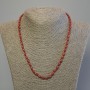Artificial Coral Barrel-Bead Necklace, 6x4 mm, approx. 50 cm long, with clasp