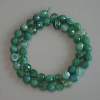 Agate beads faceted ball 8 mm ± on a thread, length 38 cm ±
