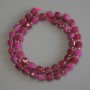 Faceted tourmaline cube beads 7x7mm ± with 3mm seed beads ± on thread, length 38 cm+