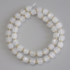 White Quartz Beads, Faceted Cubes 7x7 mm, with 3 mm seed beads, length 38 cm