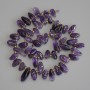 Amethyst beads, butterfly-shaped, 13x6 mm, ± 3 mm seed beads, on thread, length 39 cm