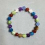 Bracelet Assorted Faceted Diamond 8x8 mm +/-, length 18 cm (stretch)