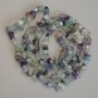 Fluorite Beads, Pebble Shape, diameter 7–9×2–6 mm, length 80 cm on a thread