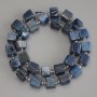 Apatite cube beads, 9–10 × 9–10 mm ±, with 3 mm beads ±, length 39 cm ± on thread