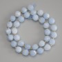 Aquamarine Beads, Faceted Diamond Shape, Diameter 10×8.5 mm, with 3 mm Seed Beads, 39 cm Length on Thread