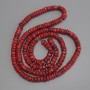 Coral rondelle beads, diameter 8×3–4.5 mm, length 80 cm on thread