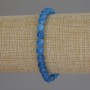 Apatite bracelet with faceted beads, 6 mm diameter, 18 cm length, stretch