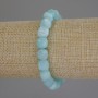 Aquamarine Faceted Cube Bracelet, 8.5 mm diameter, 18 cm length +/- stretch