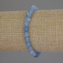 Aquamarine bracelet with faceted beads, 6 mm diameter, length about 18 cm, elastic