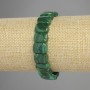 Malachite bracelet, natural stone, rounded link, diameter 12×8.5 mm, length 18 cm, stretch