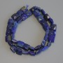 Faceted Lapis Lazuli Beads, Square, 8.5–9.5 mm, on thread, length 39 cm