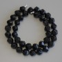 Black Onyx Faceted Beads, diameter 10x9mm, length 36cm on cord