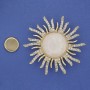 Magnetic brooch Mother-of-Pearl Sun White crystals Golden metal 47mm+
