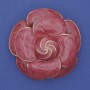 Pink enamel flower brooch with gold-toned metal, 45mm+