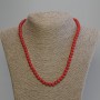 Coral necklace with smooth 6mm bead ±, length 50 cm+
