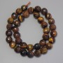Tiger's Eye Beads - Faceted Ball, 10mm diameter ± on thread, length 35cm ±