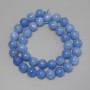 Aquamarine Beads Smooth Ball, 10mm Diameter ± on Thread, Length 38cm+