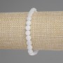 Bracelet with 6mm Faceted Rock Crystal Coins, 18 cm Length, Stretch