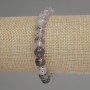 Herkimer Diamond Quartz Bracelet, 8mm Smooth Beads, 18 cm Elastic