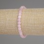 Pink Quartz Bracelet with Faceted Cubes, 5mm, 18 cm Elastic