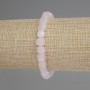 Rose Quartz Bracelet with Faceted Cube, 8 mm Diameter, 18 cm Length, Stretch