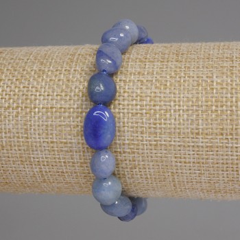 Blue Aventurine Faceted Bead Bracelet, diameter 10x9 mm, length 18 cm, stretch