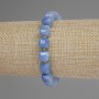 Aquamarine Faceted Cube Bracelet, 8 mm Diameter ±, 3 mm Seed Beads ±, Length 18 cm ±, Stretch