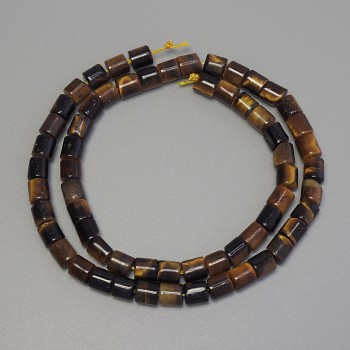 Tiger's Eye Beads Cylindrical, diameter 6x6mm, length 38cm on thread