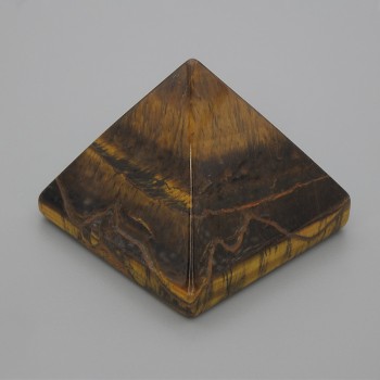 Tiger's Eye Natural Stone Pyramid, approx. 38×38×33 mm