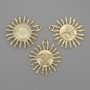 Pendant 'Sun' in gold-tone metal, diameter 29 mm, length approximately 33 mm, pack of 3 pcs