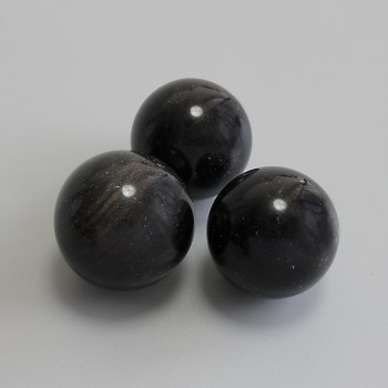 Souvenir sphere made of natural stone, Silver Obsidian, diameter 30 mm, weight from 30 g