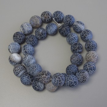Frosted Agate Beads on Thread, Smooth Round Bead, 12mm+-, Diameter, 39cm+- Length