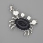 Crab Pendant with Aventurine 'Night of Cairo' 40×22 mm ± Silver-Toned Metal