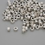 Bead insert fittings, silver color, 4x2.5 mm, hole diameter 2 mm, packaging 20 g (~128 pcs)