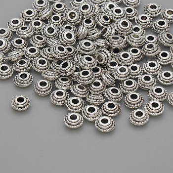 Bead insert findings, silver-colored, 5×2.5 mm with 1.8 mm hole, packaging 20 g (~105 pcs)