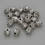 Bead insert findings, silver-tone, 7 x 6.5 mm, hole diameter 2.5 mm, packaging 20 g (~21 pcs)