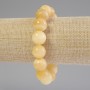 Yellow Agate Bracelet with Smooth Beads, 14 mm Diameter, 18 cm Length, Elastic