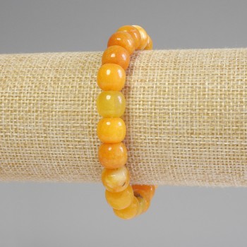 Citrine bracelet with rounded rondelle beads, 10×9 mm, length approx. 18 cm, stretch