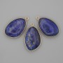 Azurite Pendant in a Gold-Tone Setting 21×35 mm+